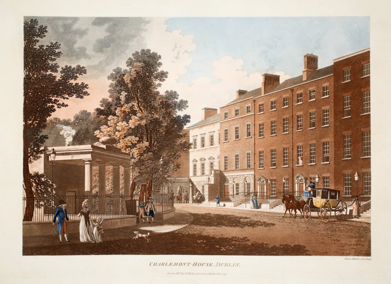 Charlemont-House, Dublin, 1793 (håndfarget gravering) av James Malton