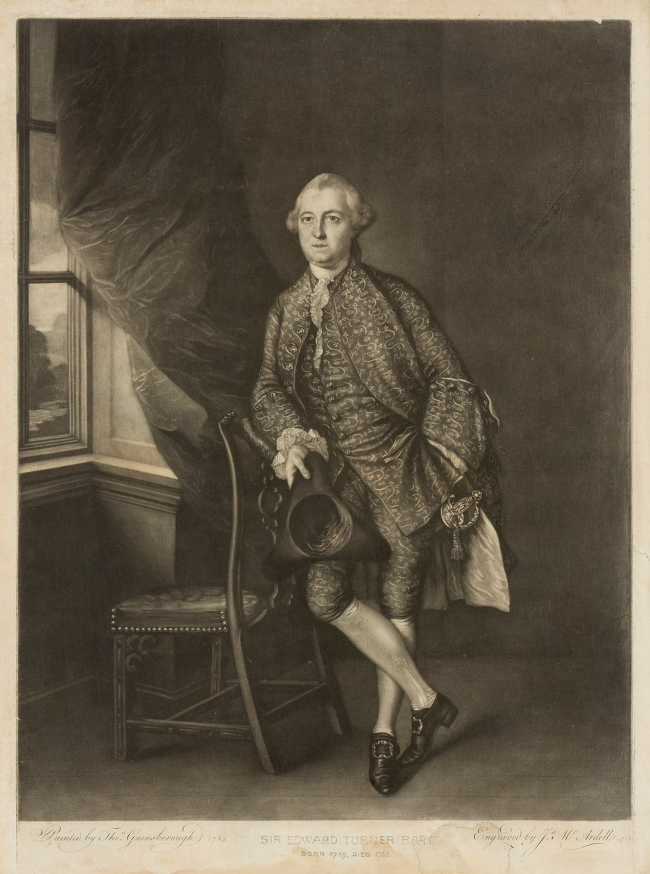 Portrett av Sir Edward Turner, ca. 1762-63 (mezzotint) av James McArdell