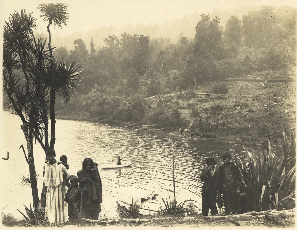 Lake Waikaremoana, 1908 (sølv gelatintrykk) av James McDonald