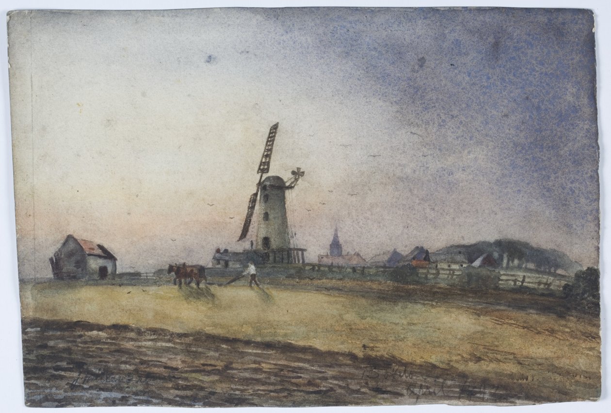 Boldon Mill (blyant, akvarell og kroppsfarge på papir) av James Miller Brown