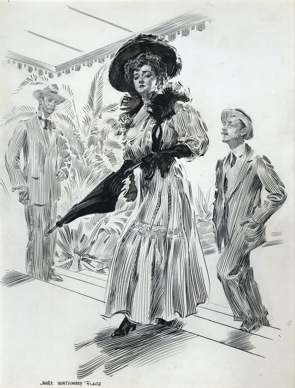 Hun seilte majestetisk forbi Wretch, fulgt saktmodig av Septimus av James Montgomery Flagg