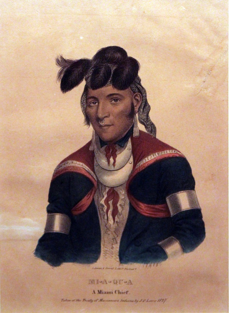 Mi-A-Qu-A, Miami-sjef, 1827 av James Otto Lewis