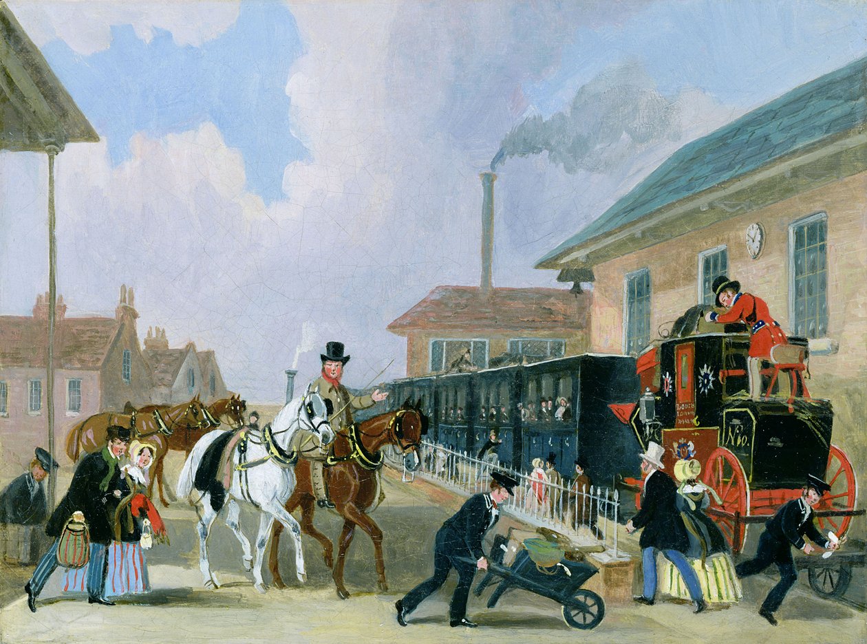 Louth-London Royal Mail som reiste med tog fra Peterborough East i desember 1845 (etter konservering) av James Pollard