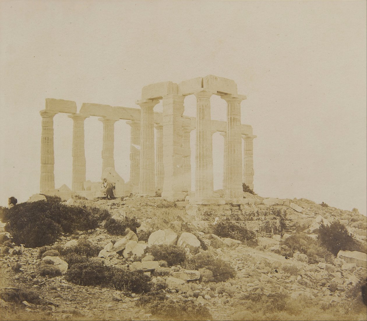 Utsikt over Temple of Poseidon på Sounion fra nordøst av James Robertson