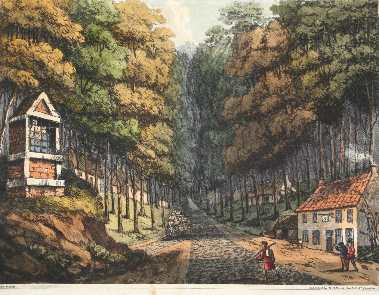 Inngang til Foret de Soigne, der de to veiene fra Brussel møtes av James Rouse