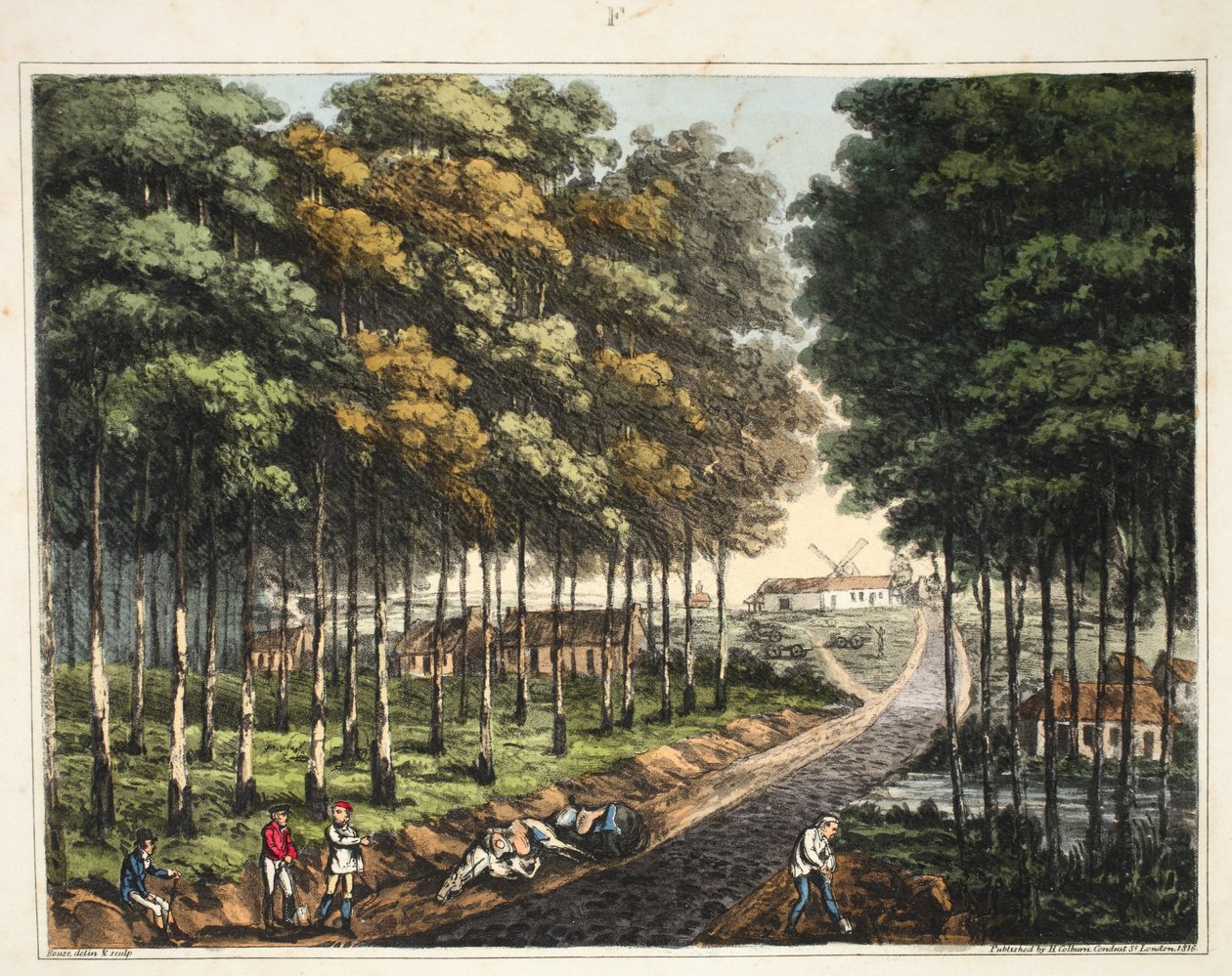 Skjørt av Soigneskogen med en fjern utsikt over landsbyen Mont St Jean av James Rouse