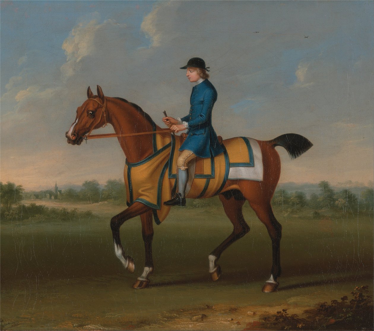 En Bay Racehorse med Jockey Up av James Seymour