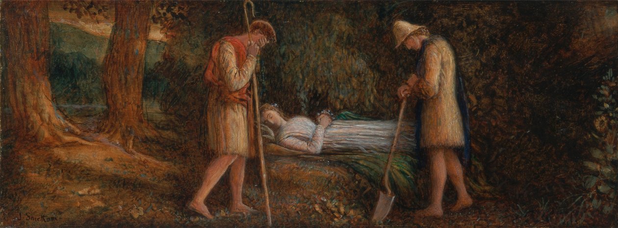 Imogen and the Shepherds, fra Cymbeline, Act IV, scene ii av James Smetham