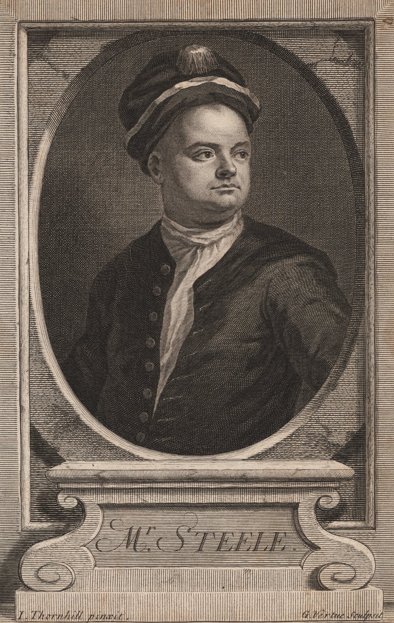 Richard Steele, gravert av George Vertue (1683-1756), ca. 1714 av James Thornhill