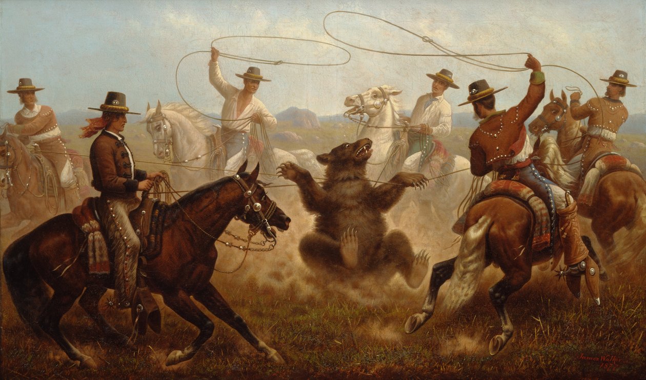 Cowboys Roping a Bear av James Walker