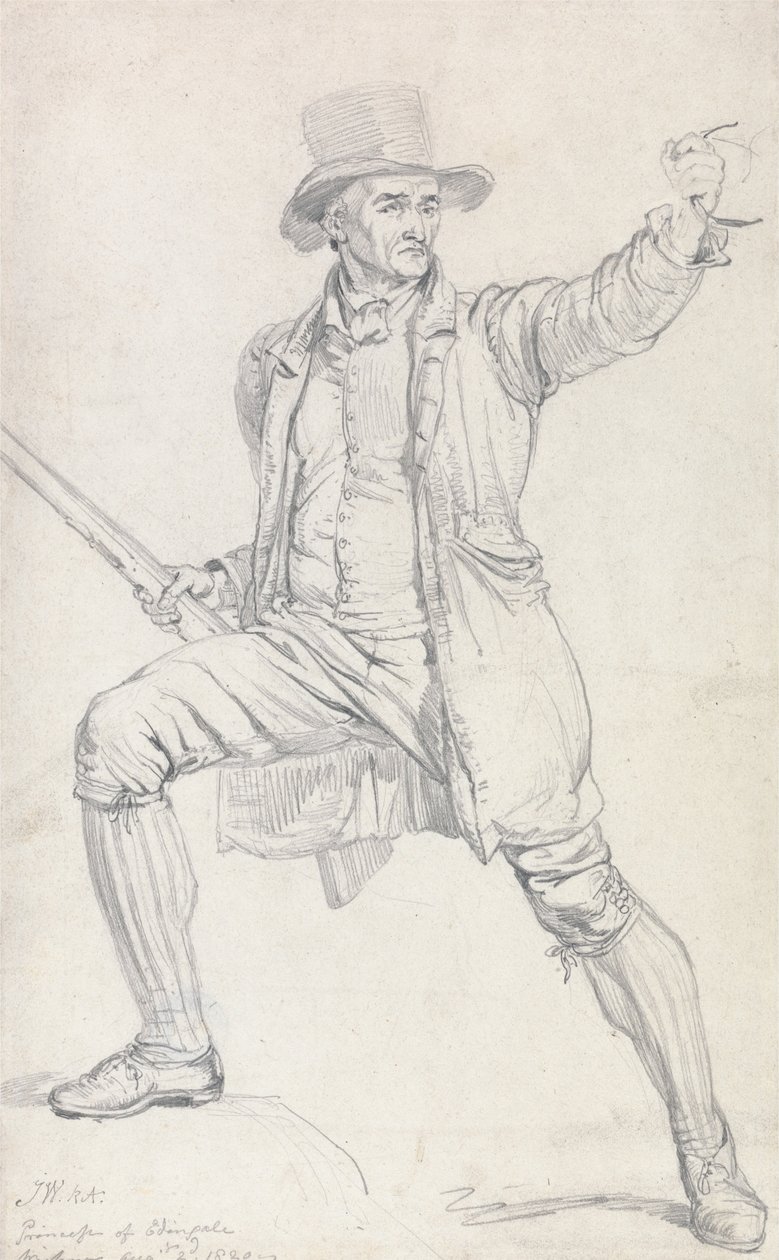 En studie for den sentrale karakteren i avdelinger som maler Deer Stealer av James Ward