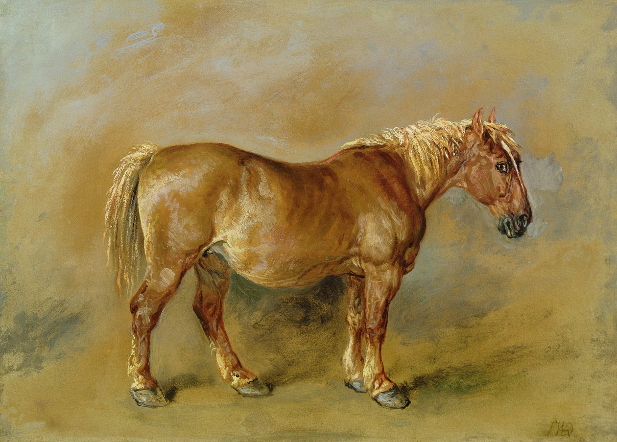 En Suffolk Punch (olje på papir lagt på lerret) av James Ward