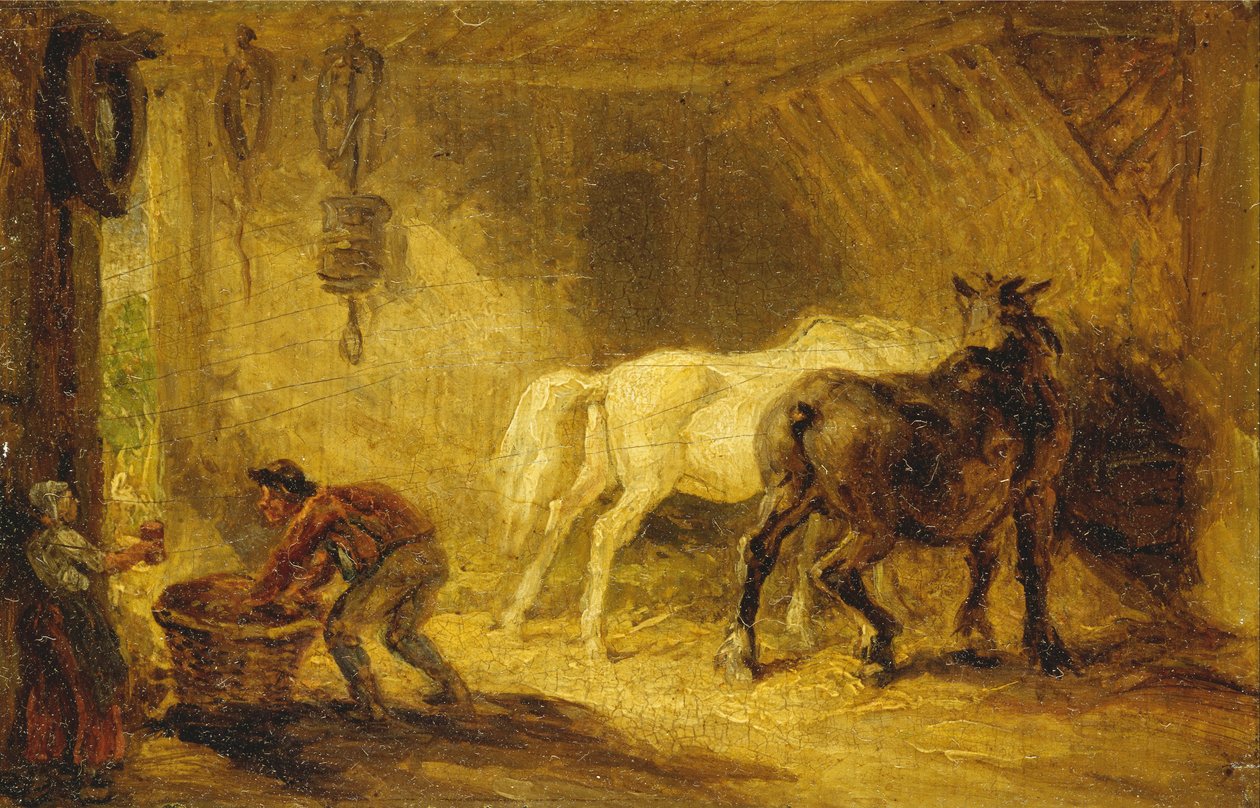 Interiør i en stall av James Ward