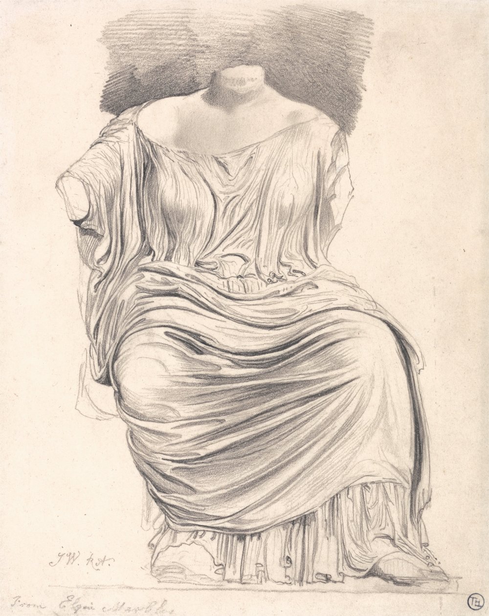 Studie av skulptur- fra Elgin Marbles av James Ward
