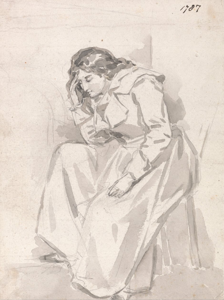 Studie av en sittende kvinne av James Ward