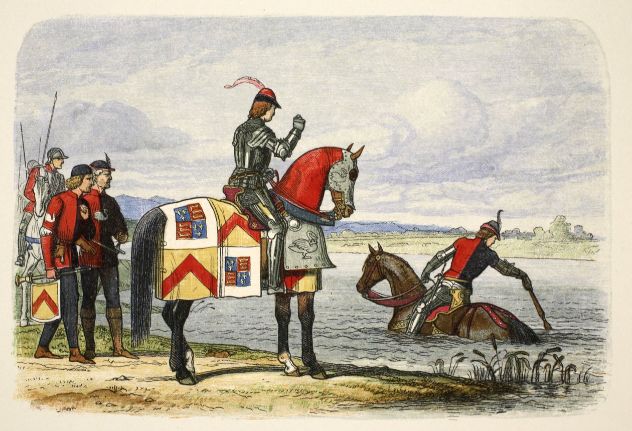 Buckingham finner Severn ufremkommelig, 18. oktober 1483, fra A Chronicle of England BC 55 til AD 1485, pub. London, 1863 av James William Edmund Doyle