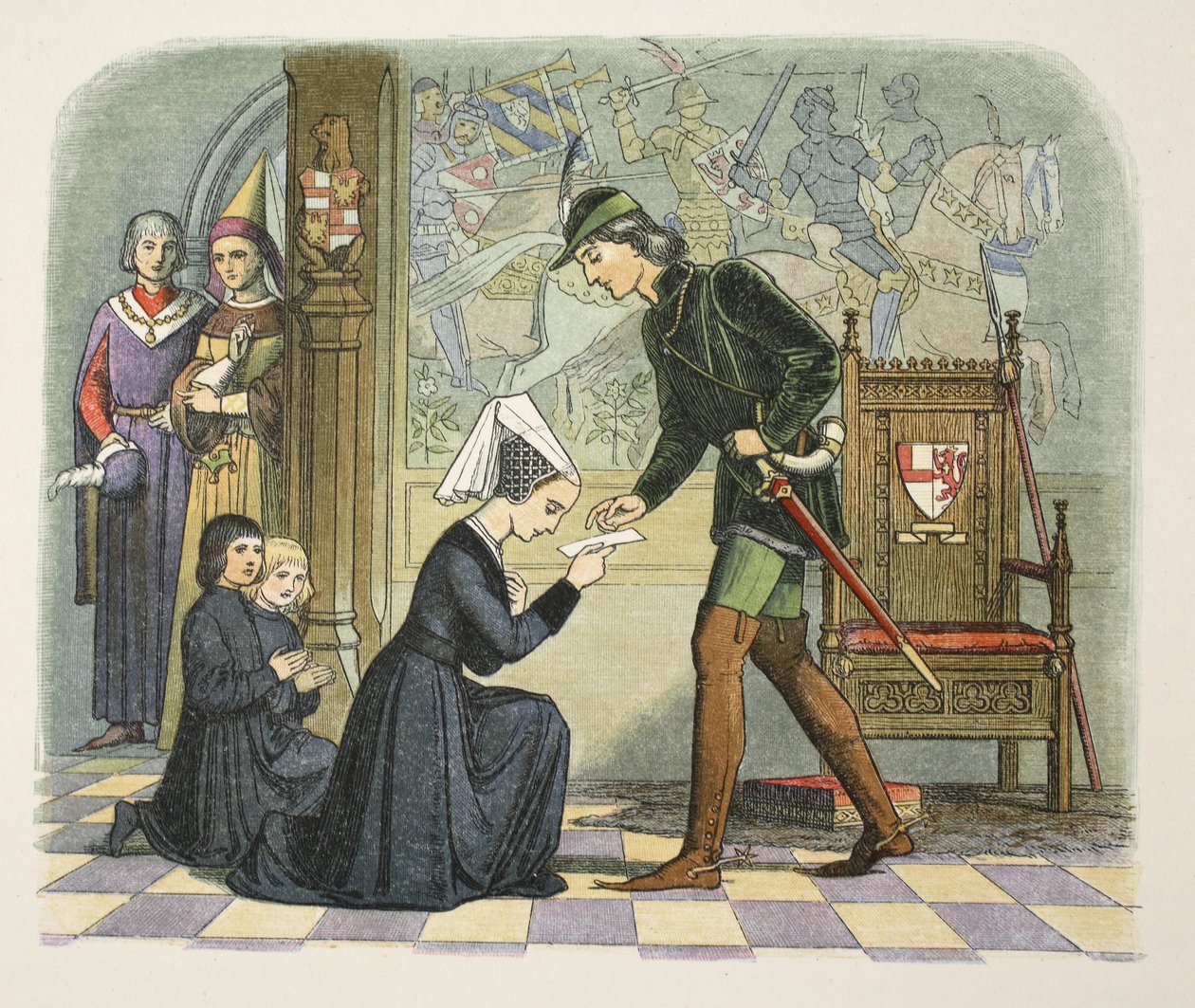 Edward IV og Lady Elizabeth Grey, 1. mai 1464, fra A Chronicle of England BC 55 til AD 1485, pub. London, 1863 av James William Edmund Doyle