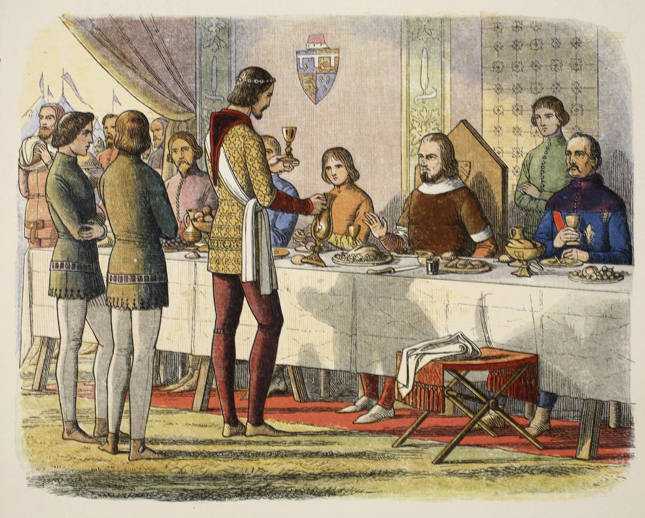 Prins Edward serverer John av Artois ved bordet etter å ha beseiret ham på Poitiers, fra A Chronicle of England BC 55 til AD 1485, pub. London, 1863 av James William Edmund Doyle