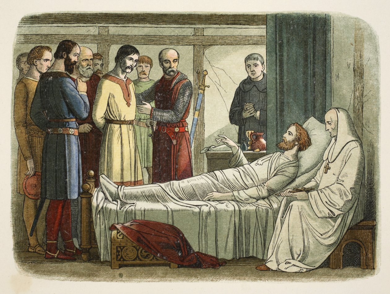 Richard benåder bueskytteren som skjøt ham, fra A Chronicle of England BC 55 til AD 1485, pub. London, 1863 av James William Edmund Doyle