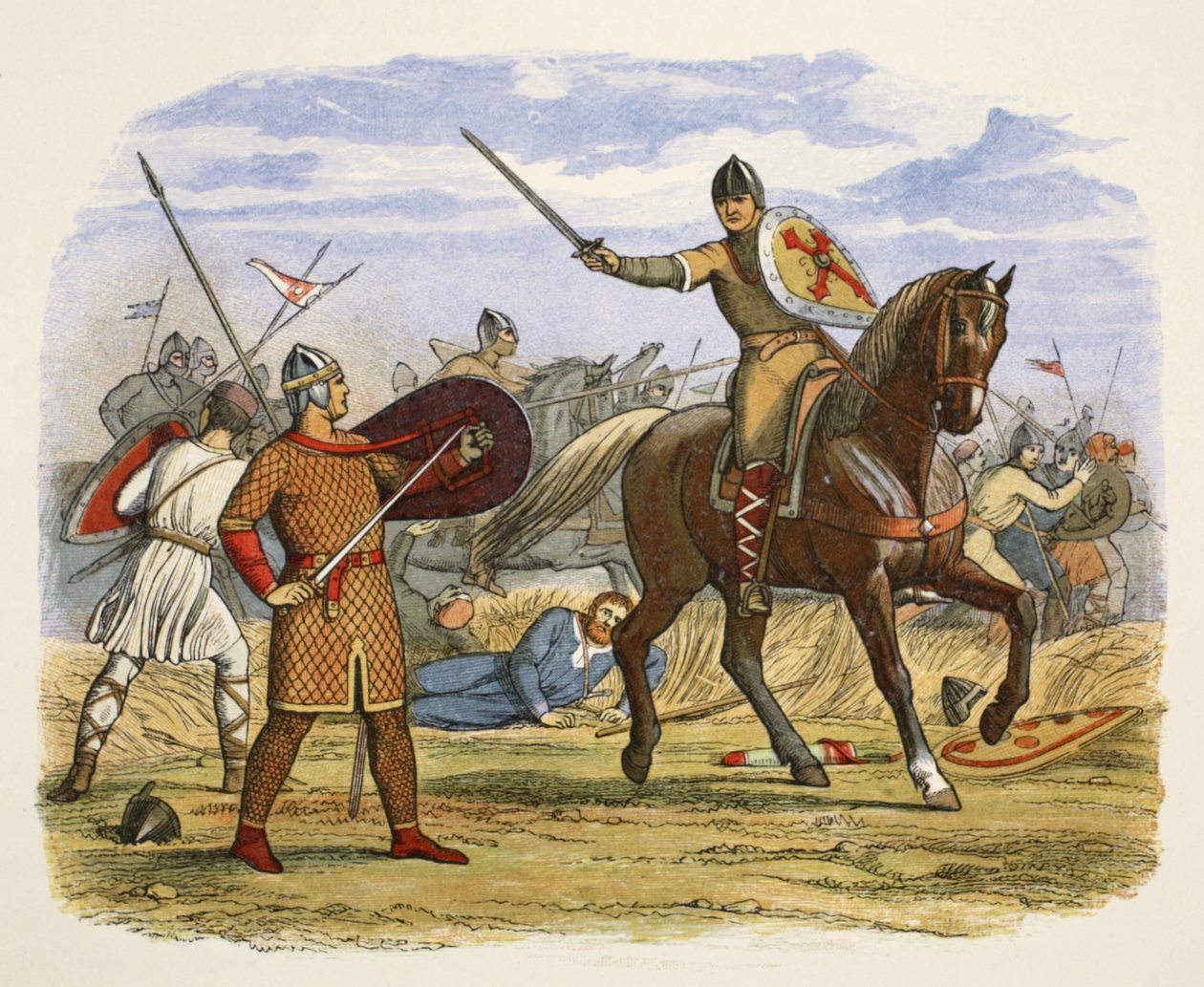 Robert tatt til fange av kontorist Baudri, fra A Chronicle of England BC 55 til AD 1485, pub. London, 1863 av James William Edmund Doyle