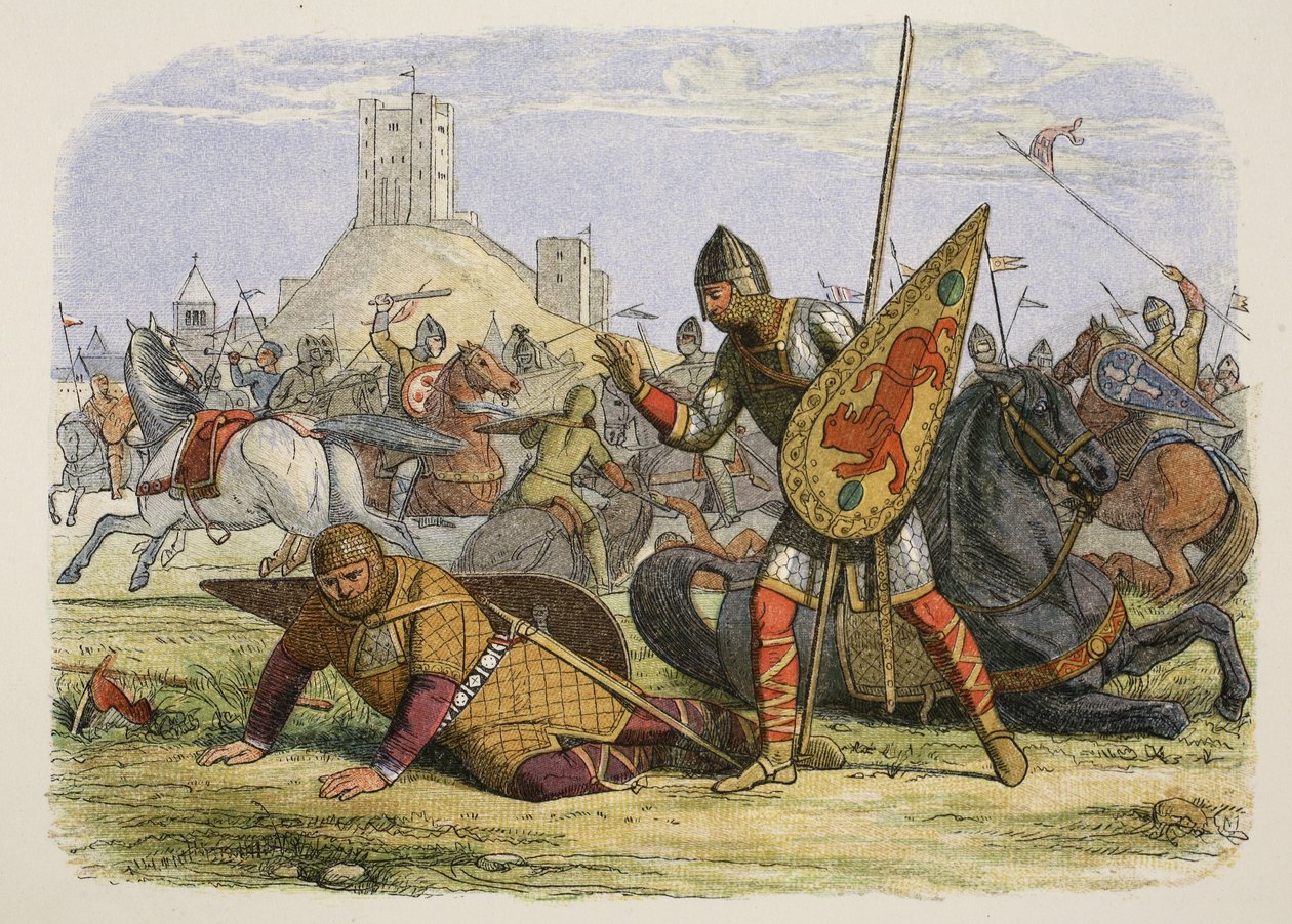 Robert såret sin far, kong William I, januar 1079, fra A Chronicle of England BC 55 til AD 1485, pub. London, 1863 av James William Edmund Doyle