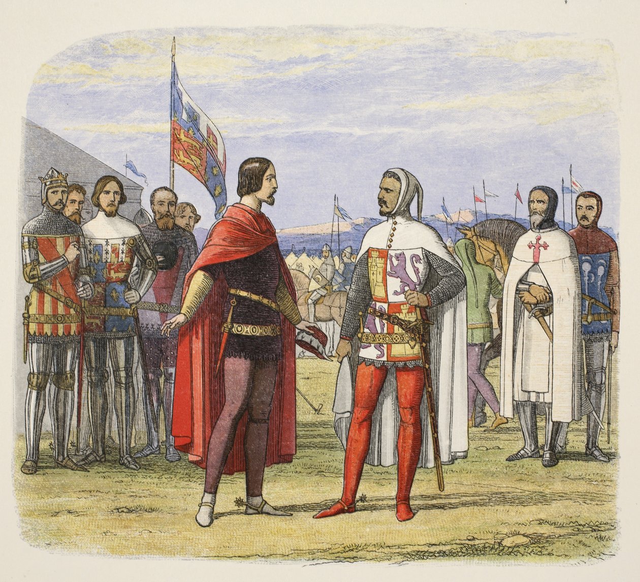 Prinsen utpresser en amnesti fra Pedro the Cruel, fra A Chronicle of England BC 55 til AD 1485, pub. London, 1863 av James William Edmund Doyle