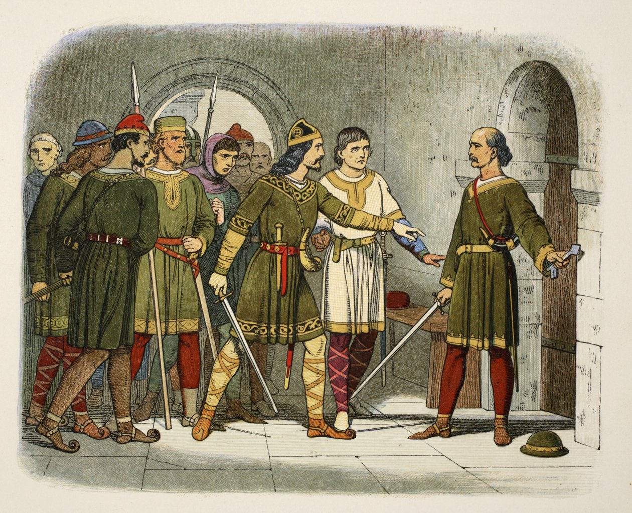 William de Breteuil forsvarer statskassen, fra A Chronicle of England BC 55 til AD 1485, pub. London, 1863 av James William Edmund Doyle