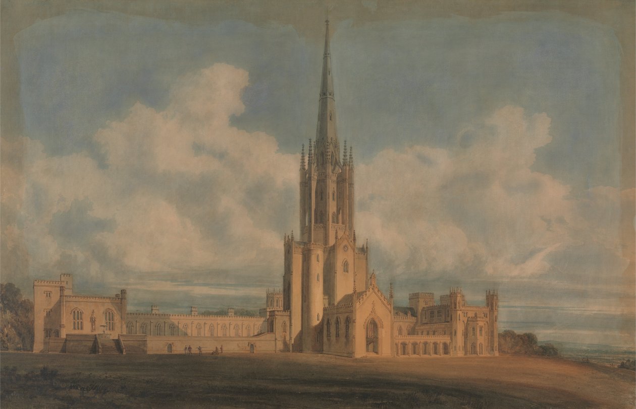 Prosjektert design for Fonthill Abbey, Wiltshire av James Wyatt