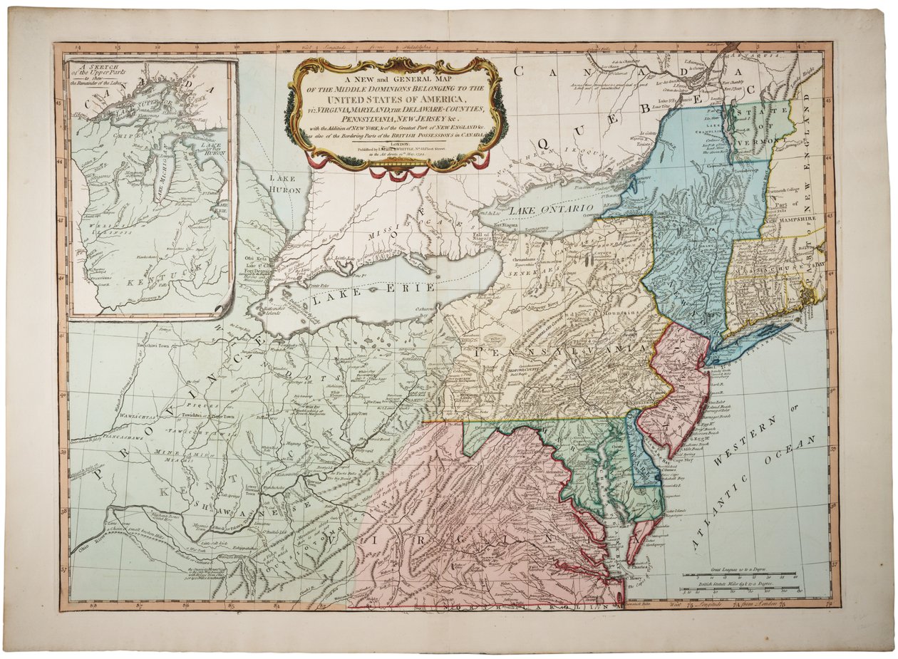 Et nytt og generelt kart over det midterste herredømmet som tilhører USA, 14. mai 1794 av James and Laurie, Robert Whittle