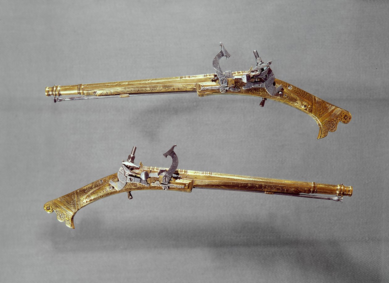 Par pistoler, 1624-26 (messing og stål) av James Fellowes