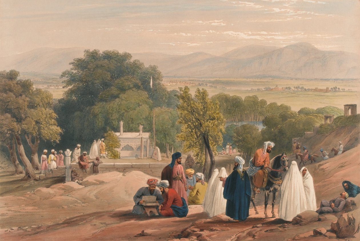 'Keiser Babers grav [sic],' ca. 1840 (litografi, tonet) av James (after) Atkinson
