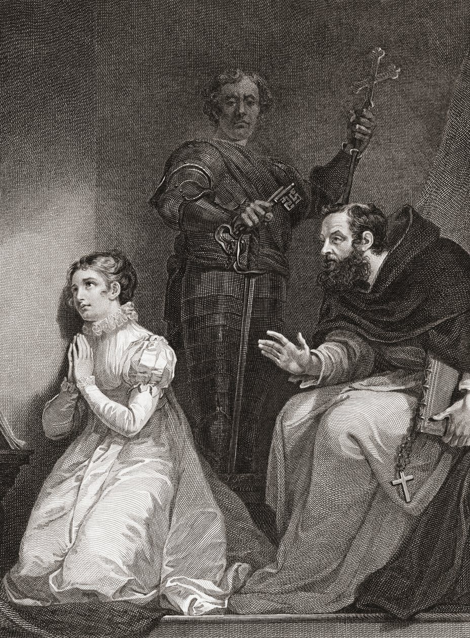 John Feckenham besøker Lady Jane Gray i Tower of London (trykk) av James (after) Northcote