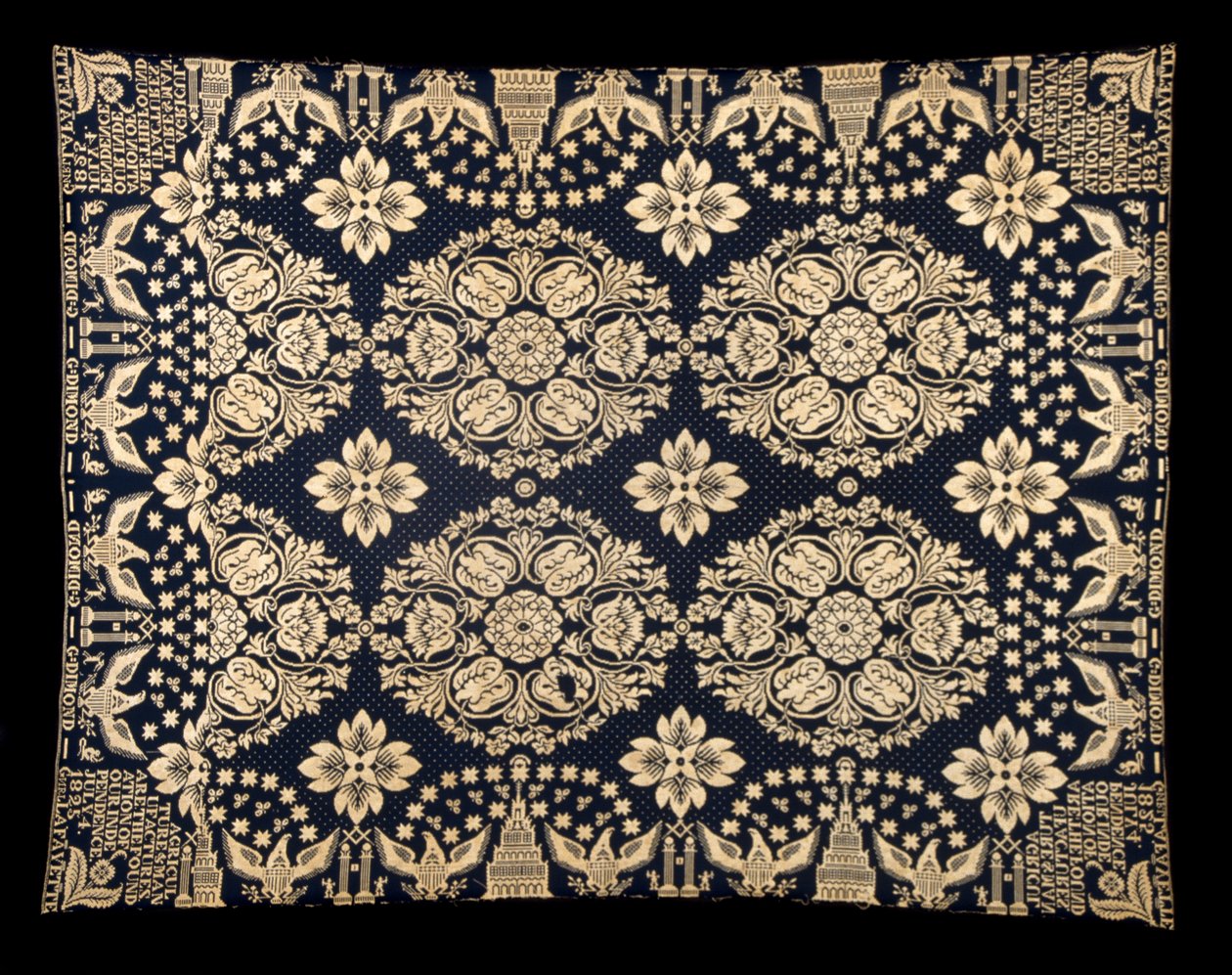 Landbruk og produsenter Dekke av dobbelt stoff, ca. 1821-1828 (ull og bomull) av James (attr.to) Alexander