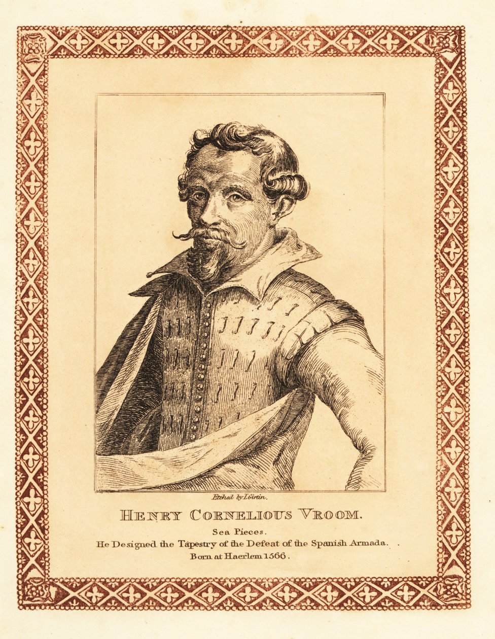 Hendrik Cornelisz Vroom, nederlandsk gullalder marinemaler.1817 (etsing) av James (c.1780 after 1820) Girtin