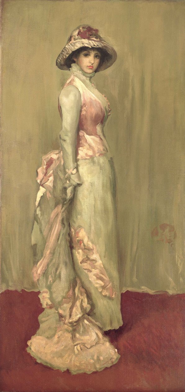 Harmoni i rosa og grått: Lady Meux av James Abbott McNeill (attr.to) Whistler