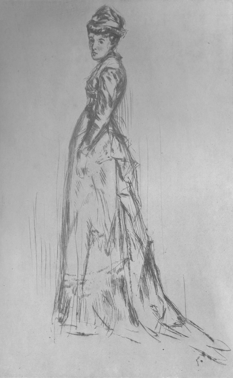 'The Silk Dress', 1875, 1904. Kunstnere: James Abbott McNeill Whistler, Adam og Charles Black. av James Abbott McNeill Whistler, Adam and Charles Black