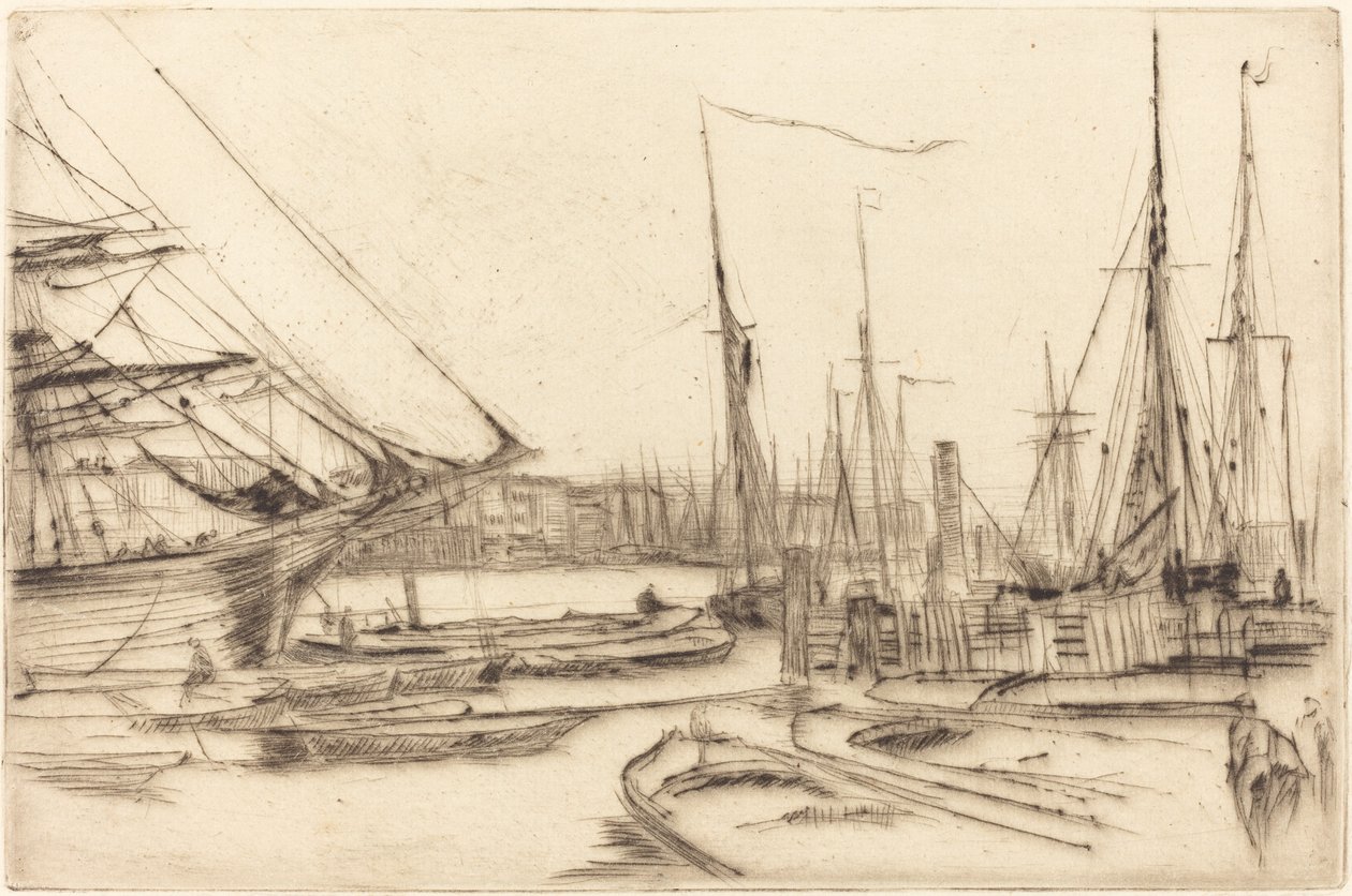 En skisse fra Billingsgate, 1878. av James Abbott McNeill Whistler