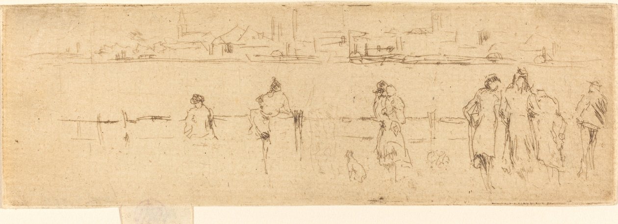 En skisse på vollen, ca. 18841886. av James Abbott McNeill Whistler