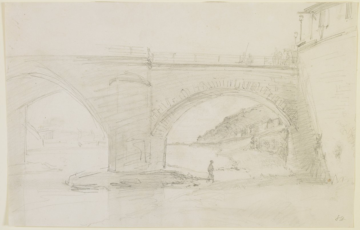 En bro, 1858 (blyant på off-white vevd papir) av James Abbott McNeill Whistler