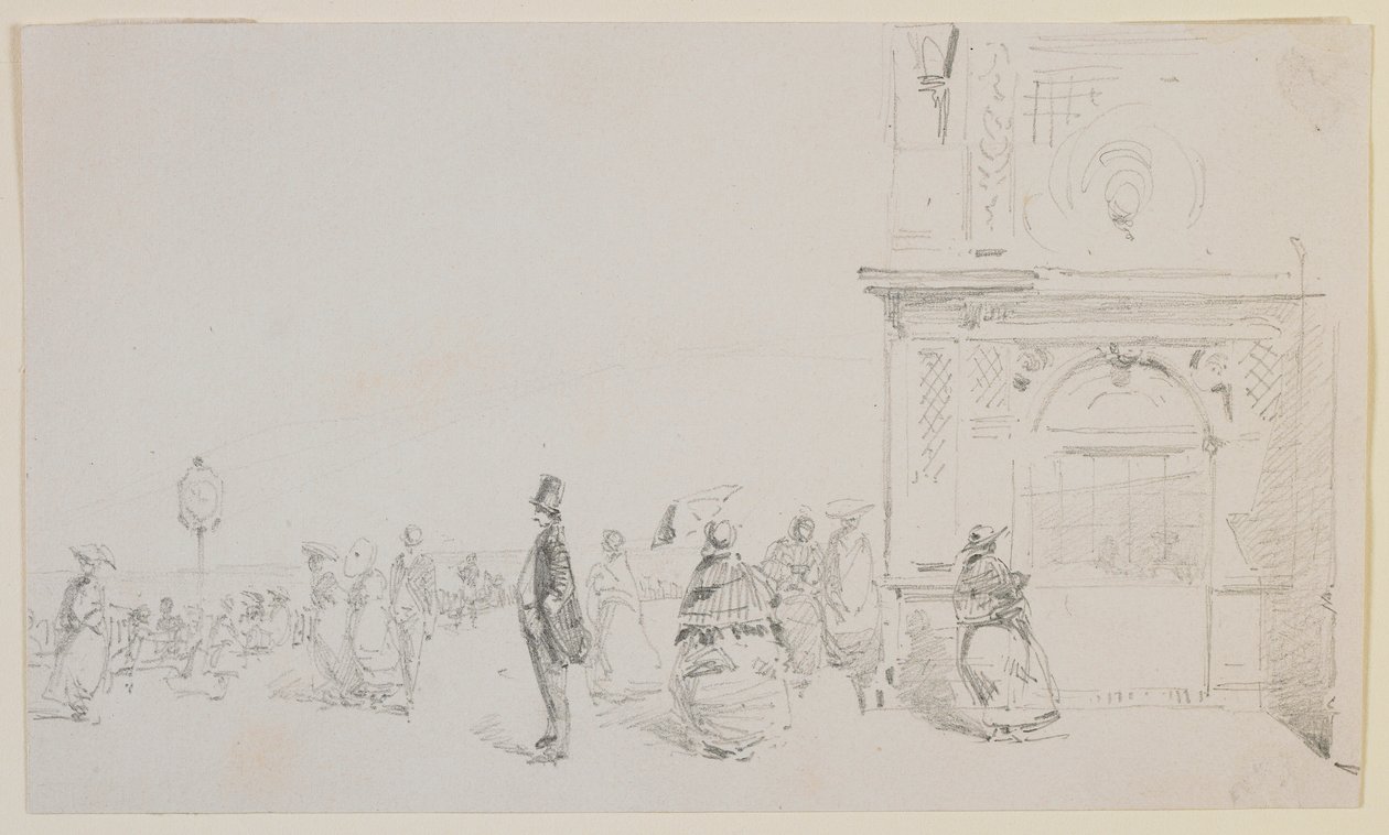 En gruppe figurer på en esplanade, 1857. av James Abbott McNeill Whistler