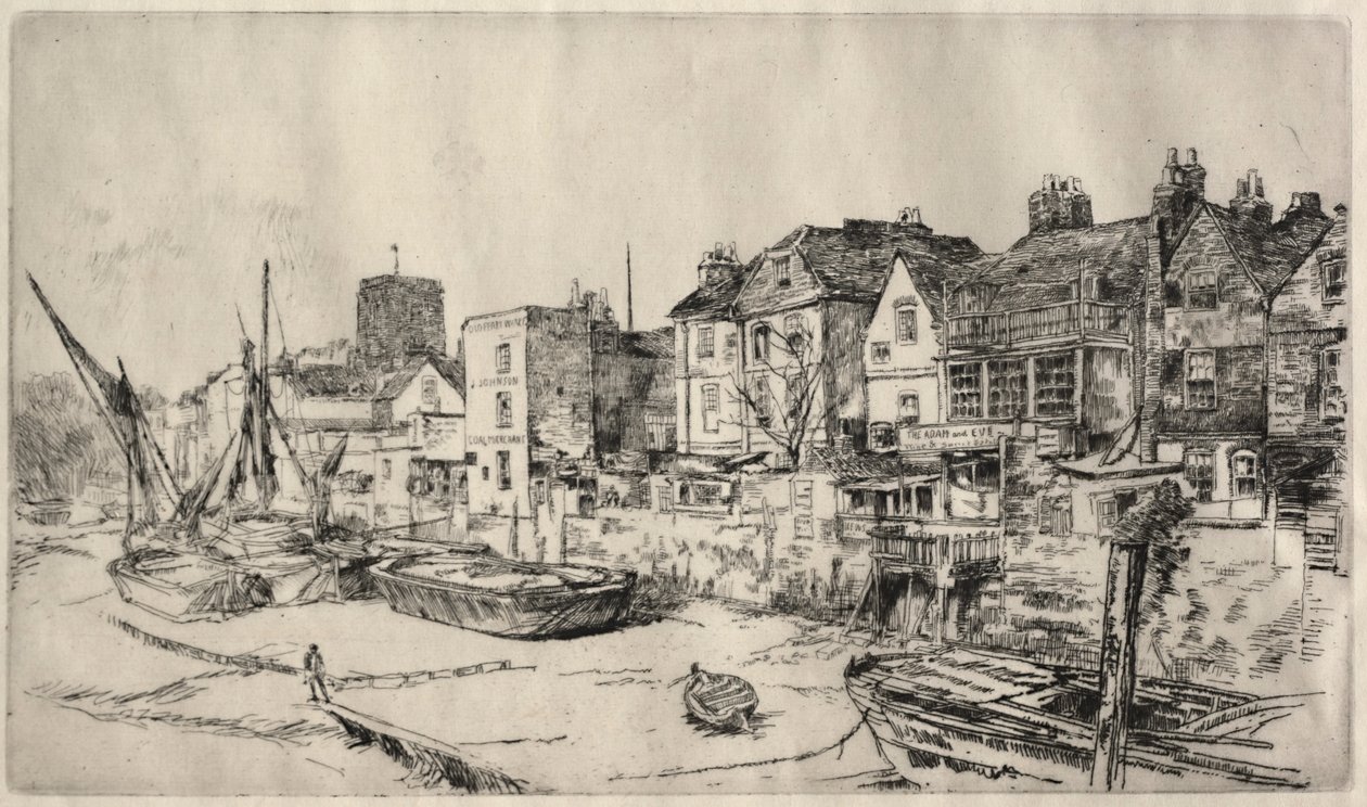 Adam og Eve Tavern, Old Chelsea. av James Abbott McNeill Whistler