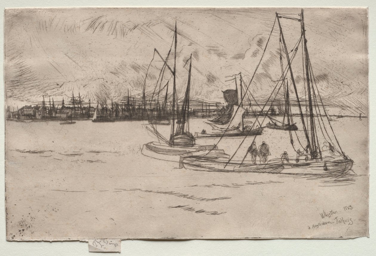 Amsterdam fra Tolhuis, 1863. av James Abbott McNeill Whistler