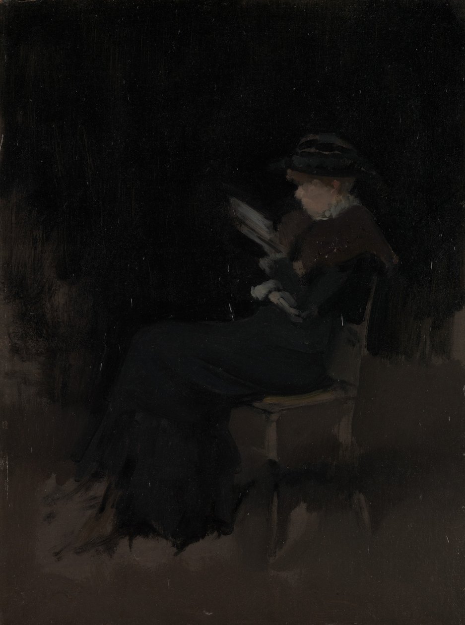 Arrangement i svart: Girl Reading, ca. 1880-90. av James Abbott McNeill Whistler