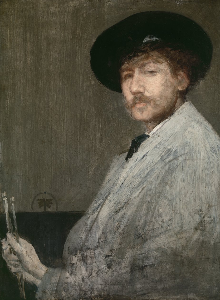 Arrangement i grått: Portrett av maleren, ca. 1872 av James Abbott McNeill Whistler