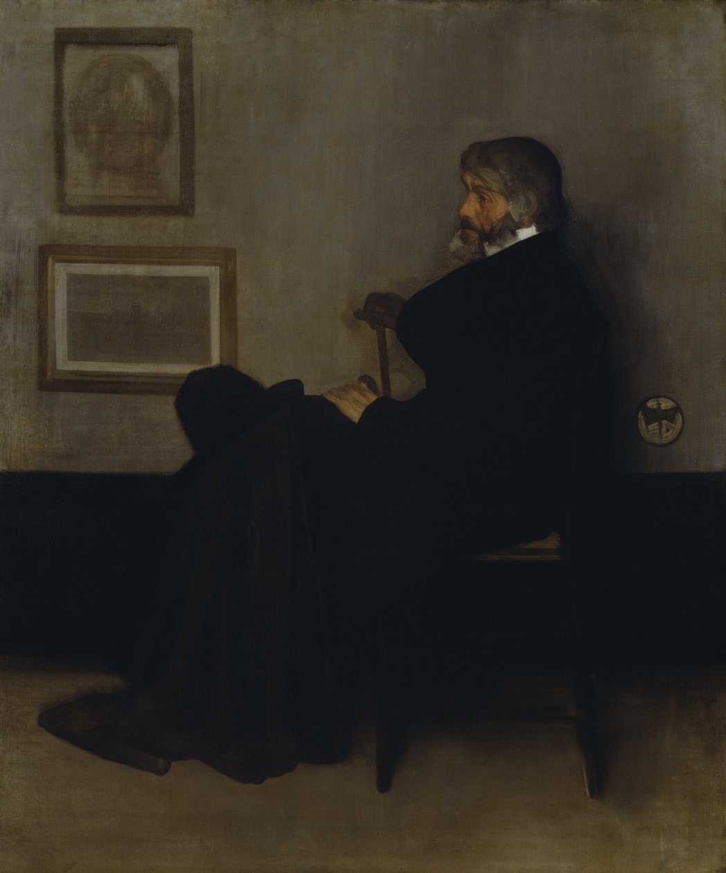 Arrangement i grått og svart, nr. 2: Portrait of Thomas Carlyle (1795-1881) 1872-73 (olje på lerret) av James Abbott McNeill Whistler