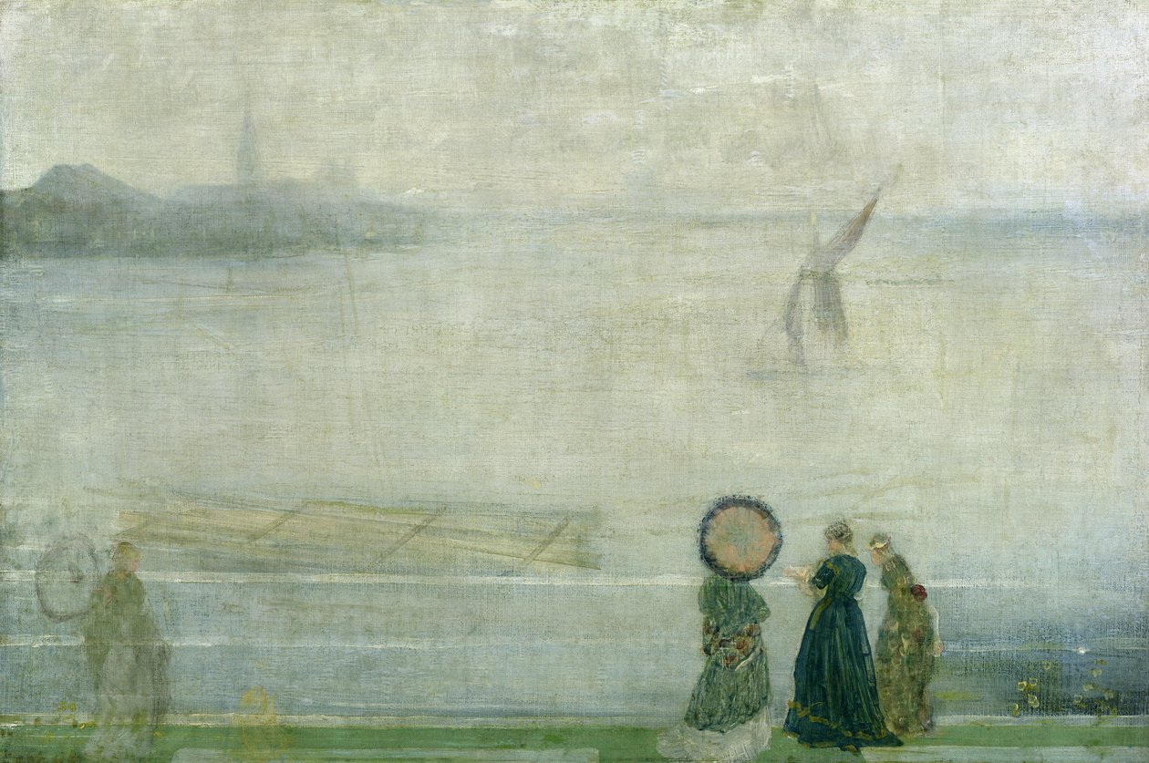 Battersea Reach fra Lindsey Houses, ca. 1864-71 av James Abbott McNeill Whistler