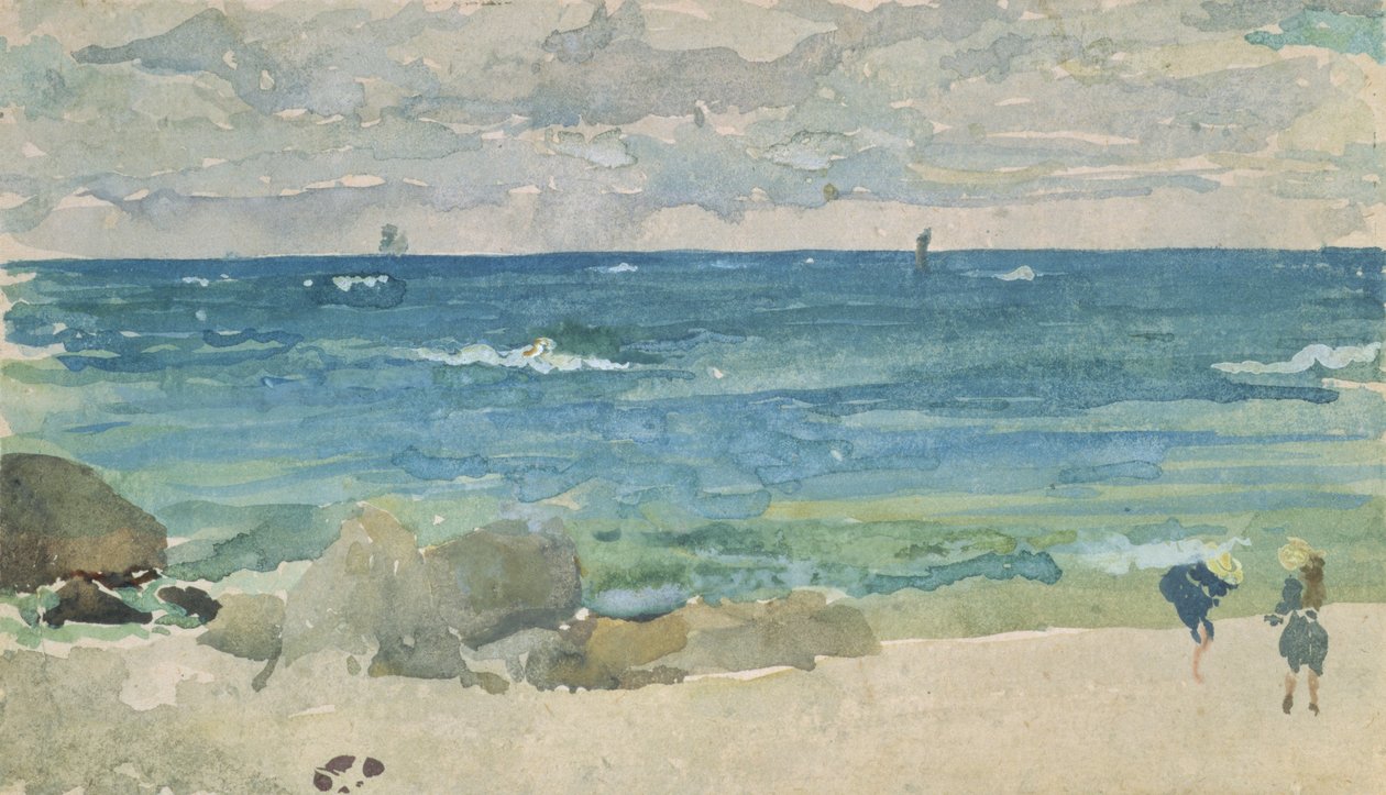 Strandscene med to figurer, 1885-90 av James Abbott McNeill Whistler