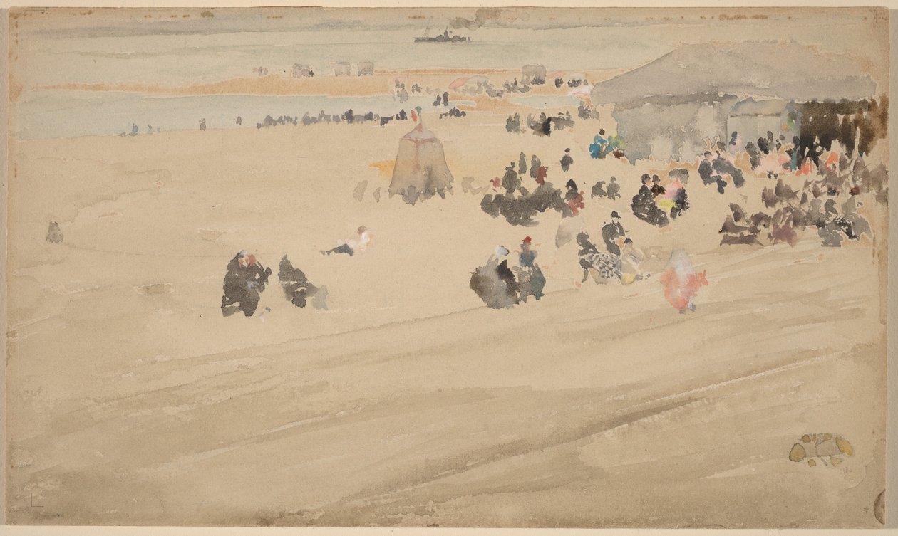 Strandscene, sannsynligvis 1885 (akvarell) av James Abbott McNeill Whistler