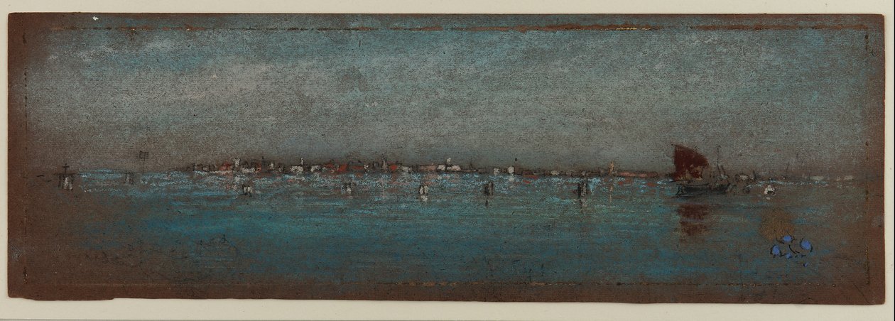 Blått og sølv - Øyene, Venezia, 1879-80 (pastell på brunt papir) av James Abbott McNeill Whistler