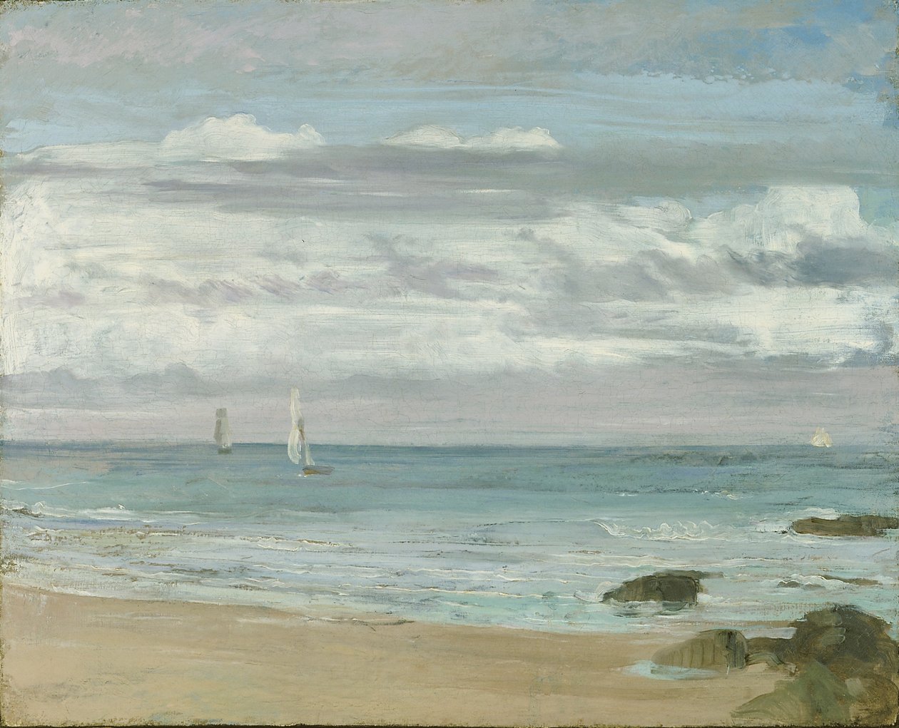 Blått og sølv: Trouville, ca. 1865 av James Abbott McNeill Whistler